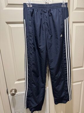 adidas Navy Joggers with White Side Stripes